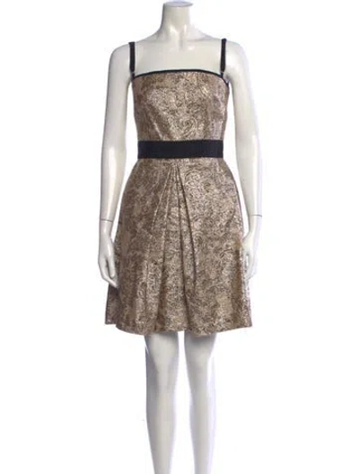 Pre-owned D&g Patterned Mini Dress In Neutrals