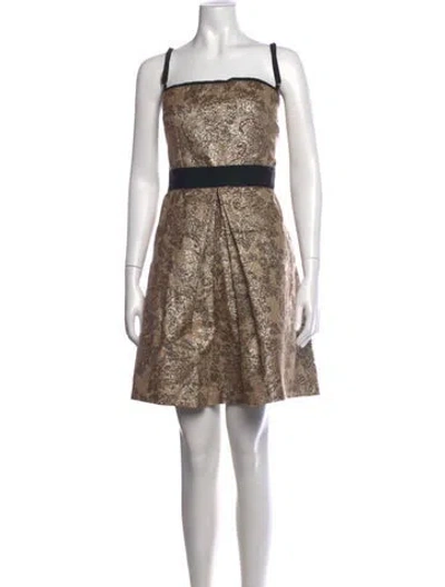 Pre-owned D&g Patterned Mini Dress In Neutrals