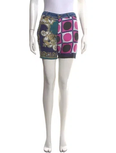 Pre-owned D&g Patterned Mini Shorts In Black