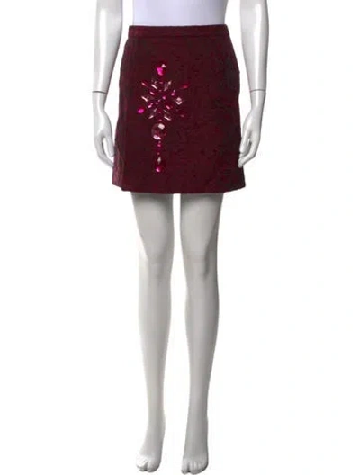 Pre-owned D&g Patterned Mini Skirt In Purple