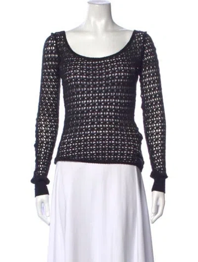 Pre-owned D&g Patterned Scoop Neck Sweater In Black