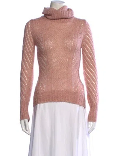 Pre-owned D&g Patterned Turtleneck Sweater In Pink