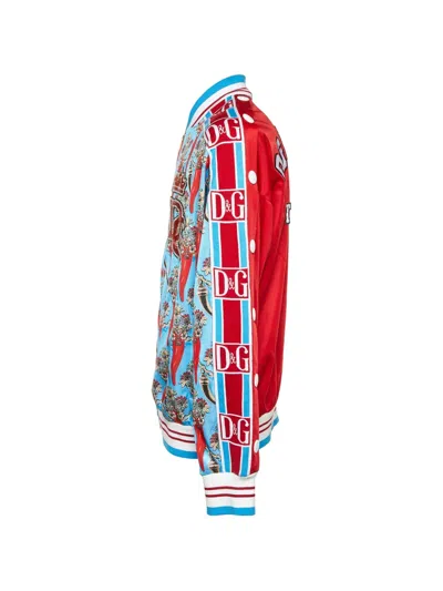 Pre-owned D&g Pepper-print Track Jacket In Red