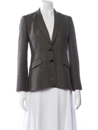 Pre-owned D&g Plaid Print Blazer In Brown