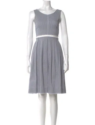 Pre-owned D&g Plaid Print Knee-length Dress In Blue