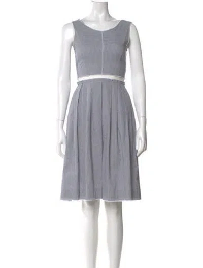 Pre-owned D&g Plaid Print Knee-length Dress In Blue
