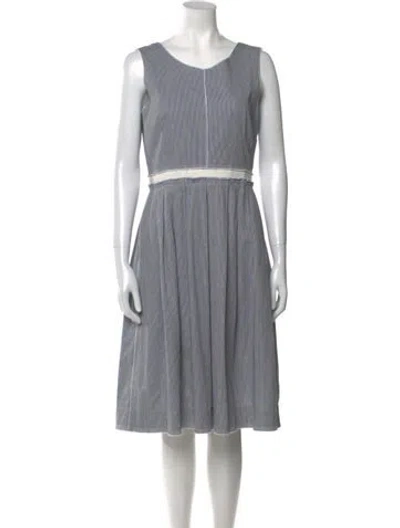 Pre-owned D&g Plaid Print Knee-length Dress In Blue