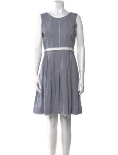 Pre-owned D&g Plaid Print Knee-length Dress In Blue