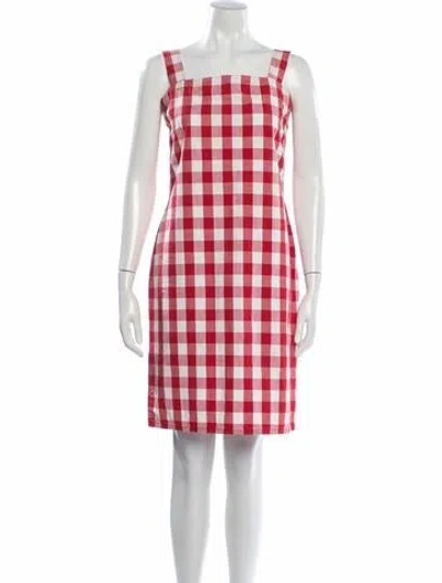 Pre-owned D&g Plaid Print Knee-length Dress In Red