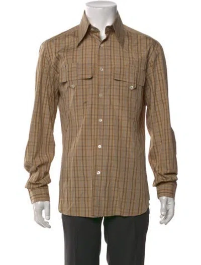 Pre-owned D&g Plaid Print Long Sleeve Shirt In Neutrals