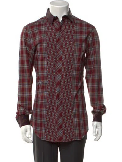 Pre-owned D&g Plaid Print Long Sleeve Shirt In Purple