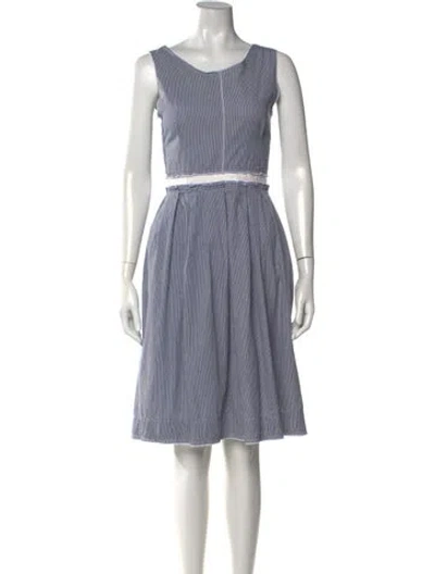Pre-owned D&g Plaid Print Midi Length Dress In Blue