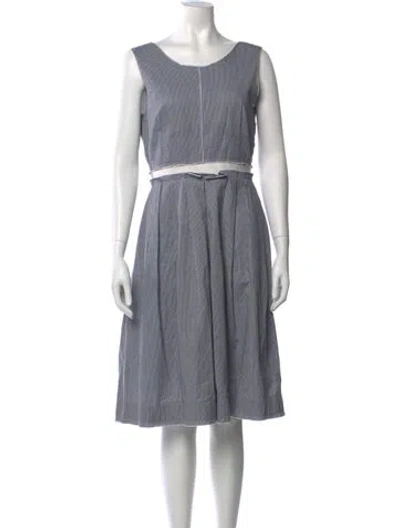 Pre-owned D&g Plaid Print Midi Length Dress In Blue
