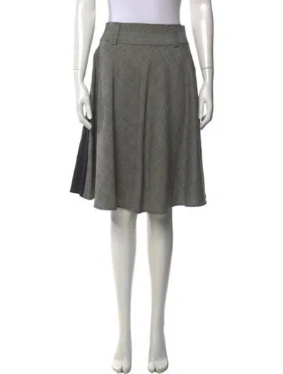 Pre-owned D&g Plaid Print Midi Length Skirt In Grey