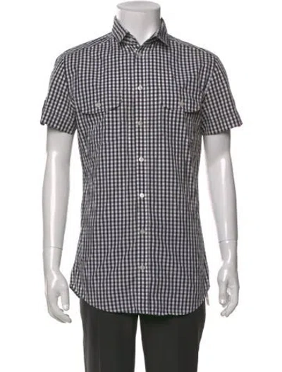 Pre-owned D&g Plaid Print Short Sleeve Shirt In Black