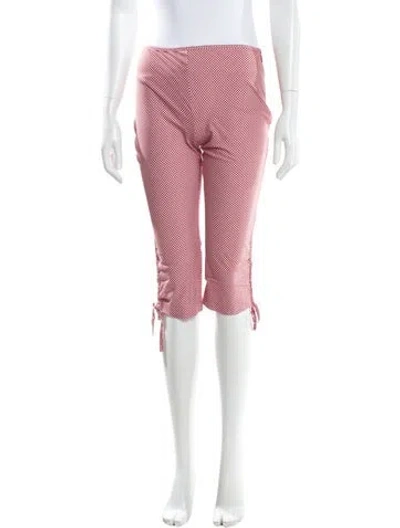 Pre-owned D&g Plaid Print Straight Leg Pants In Pink