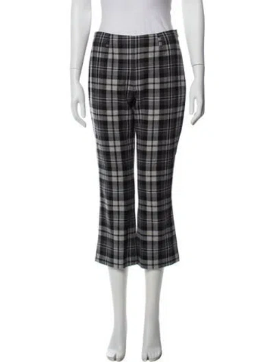 Pre-owned D&g Plaid Print Wide Leg Pants In Blue