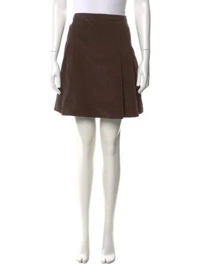 Pre-owned D&g Pleated Accents Mini Skirt In Brown