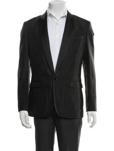 Pre-owned D&g Polka Dot Print Blazer In Black