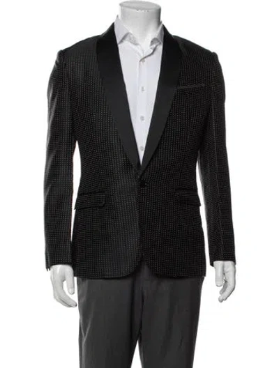 Pre-owned D&g Polka Dot Print Blazer In Black