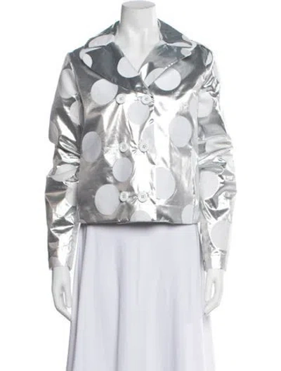 Pre-owned D&g Polka Dot Print Jacket In White