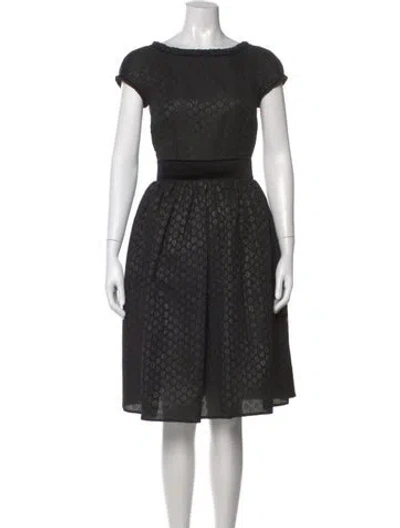 Pre-owned D&g Polka Dot Print Knee-length Dress In Black