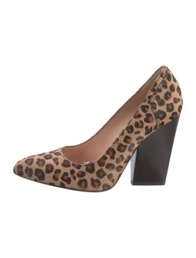 Pre-owned D&g Ponyhair Animal Print Pumps In Neutrals