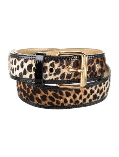 Pre-owned D&g Ponyhair Belt In Black