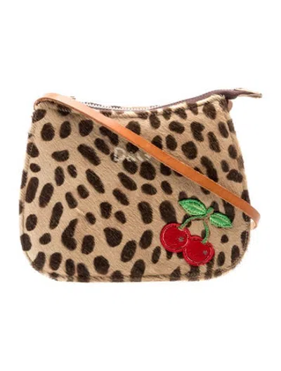 Pre-owned D&g Ponyhair Crossbody Bag In Neutrals