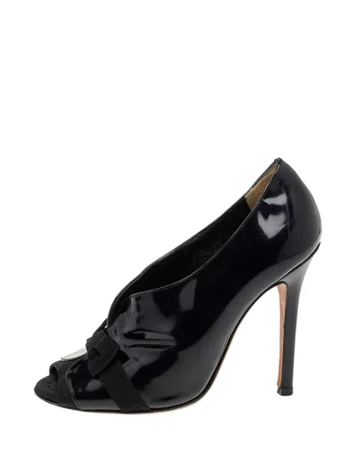 Pre-owned D&g Preowned 105mm Bow-detail Heeled Ankle Boots In Black