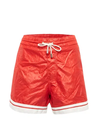 Pre-owned D&g Preowned Striped-details Drawstring Shorts In Red