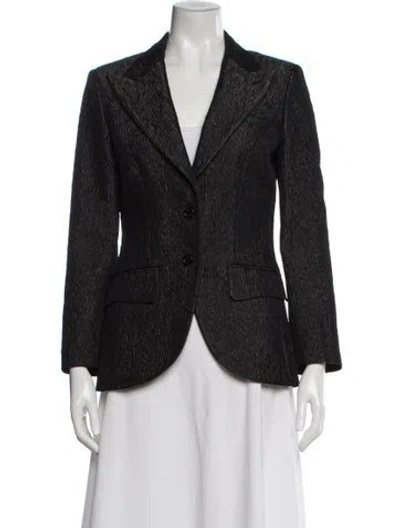 Pre-owned D&g Printed Blazer In Gray