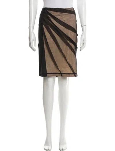 Pre-owned D&g Printed Knee-length Skirt In Black