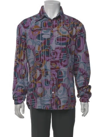 Pre-owned D&g Printed Long Sleeve Dress Shirt In Multi