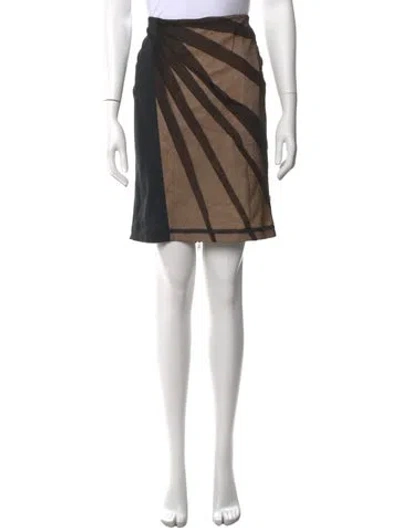 Pre-owned D&g Printed Midi Length Skirt In Black