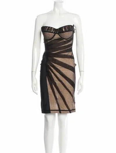 Pre-owned D&g Printed Mini Dress In Black