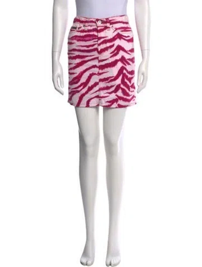 Pre-owned D&g Printed Mini Skirt In Pink