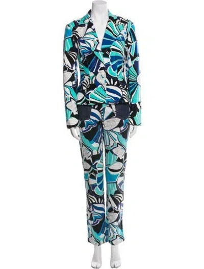 Pre-owned D&g Printed Pant Set In Blue