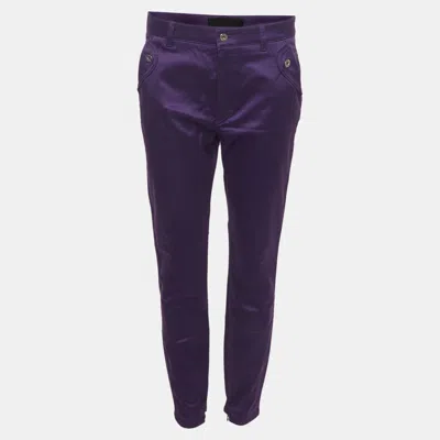 Pre-owned D & G Purple Stretch Satin Slim Fit Jeans L/waist 31"