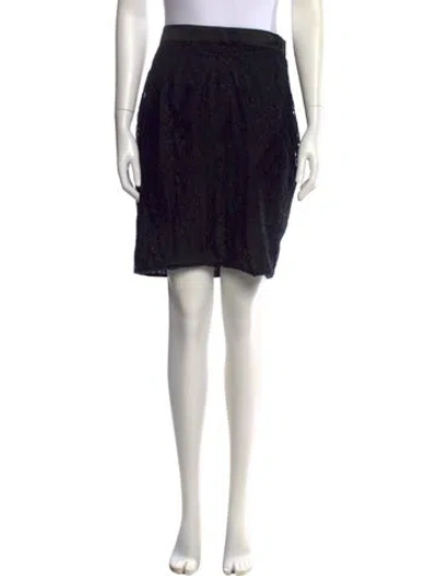 Pre-owned D&g Raw-edge Trim Knee-length Skirt In Black