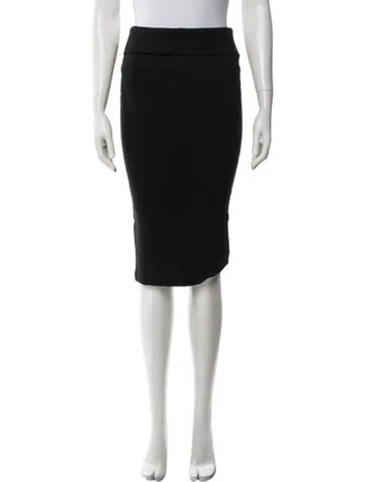 Pre-owned D&g Raw-edge Trim Midi Length Skirt In Black