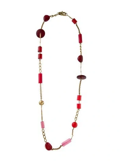Pre-owned D&g Resin Station Necklace, 43.5" In Multi