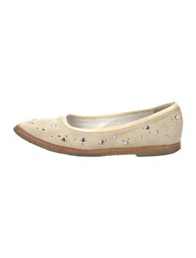 Pre-owned D&g Rubber Ballet Flats In Neutral