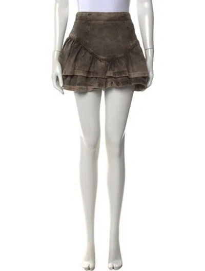 Pre-owned D&g Ruffle Embellishment Mini Skirt In Brown
