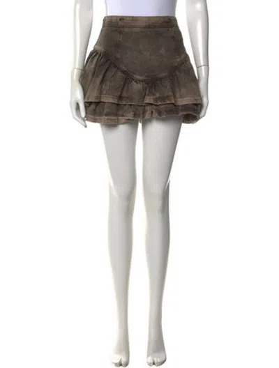 Pre-owned D&g Ruffle Embellishment Mini Skirt In Brown