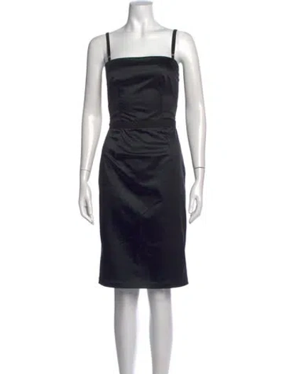 Pre-owned D&g Satin Knee-length Dress In Black