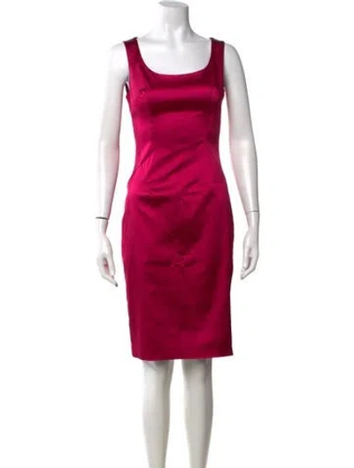 Pre-owned D&g Satin Knee-length Dress In Pink