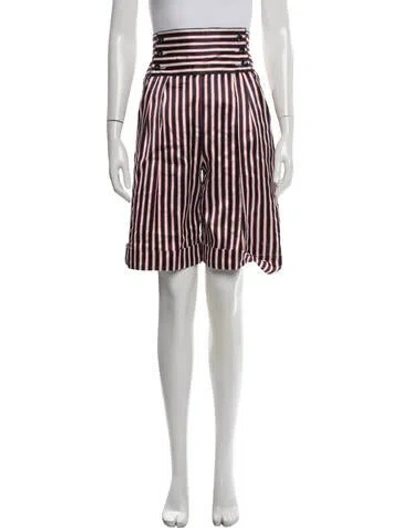 Pre-owned D&g Satin Knee-length Shorts W/ Tags In White