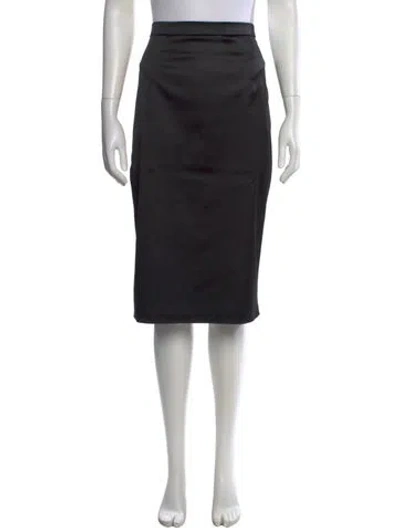 Pre-owned D&g Satin Midi Length Skirt In Black