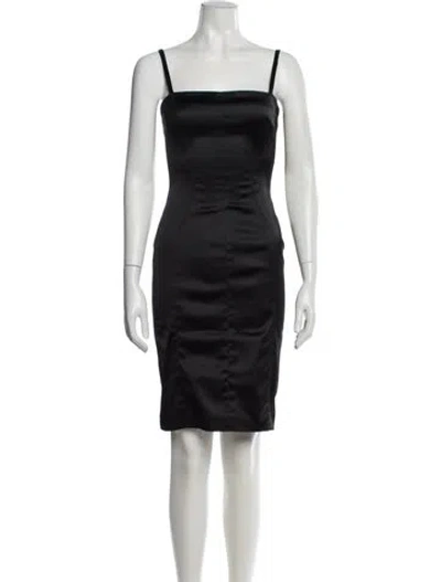 Pre-owned D&g Satin Mini Dress In Black